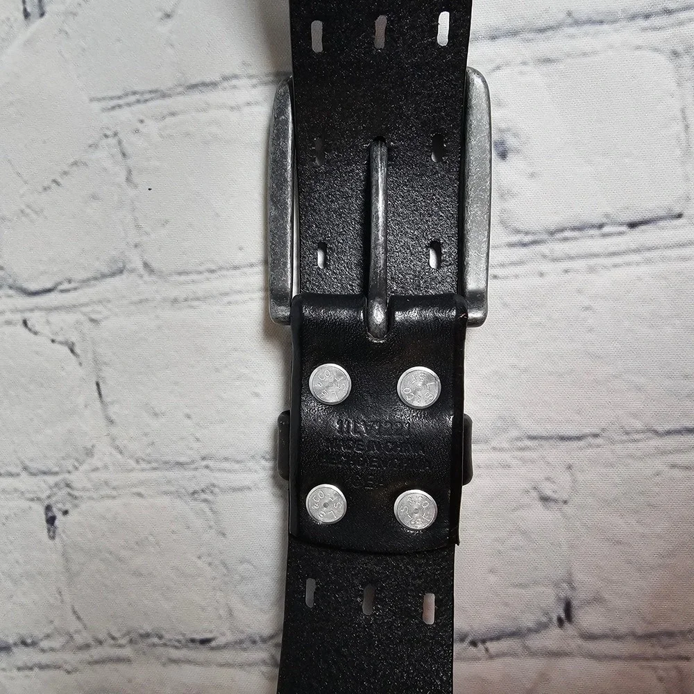 Levis Mens Black Genuine Leather Perforated Belt XL 42-44